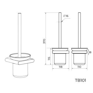 Ершик для унитаза Knotlor TB101RB, бронза